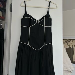Caroline Constas Black Dress with White Trim